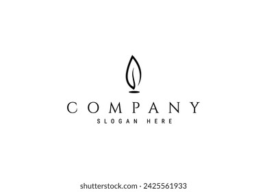 Candle flame abstract image illustration vector logo