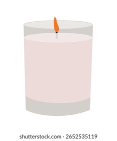 Candle Flame. Burning wax candle.