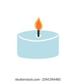 Candle Flame. Burning wax candle. Vector isolated.