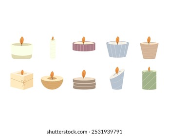 Candle Flame Decoration Element Set 