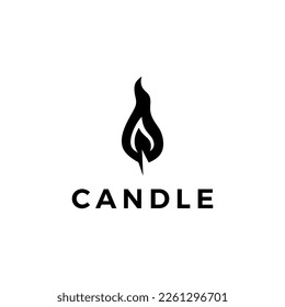 candle flame fire logo vector icon illustration