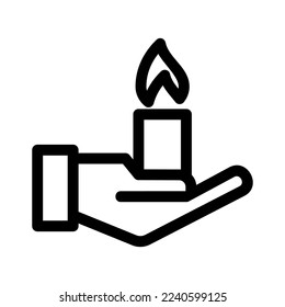 candle flame icon or logo isolated sign symbol vector illustration - high quality black style vector icons
