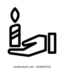 Kerzen-Flammensymbol oder Logo einzeln auf Zeichen, Vektorgrafik - hochwertige Vektorsymbole im schwarzen Stil

