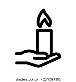 candle flame icon or logo isolated sign symbol vector illustration - high quality black style vector icons
