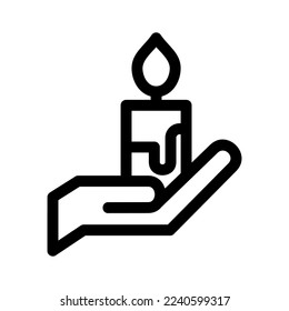 icono de la llama de la vela o logotipo símbolo de signo aislado ilustración vectorial - iconos vectoriales de estilo negro de alta calidad
