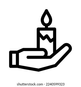 candle flame icon or logo isolated sign symbol vector illustration - high quality black style vector icons
