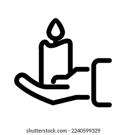 candle flame icon or logo isolated sign symbol vector illustration - high quality black style vector icons
