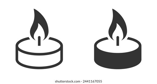 Candle Flame Icon. Vector Illustration.