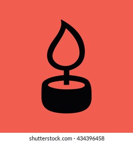 Candle flame icon vector illustration