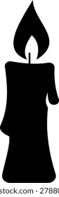 Candle flame icon wax, light, fire, lantern, illumination symbols, decorative candles, burning wick shapes in flat and line style black vector illustration isolated
