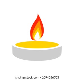 Candle flame icone for poster, banner, logo, icon, website. For memorial day, religion holiday, church material, wedding ceremony.
