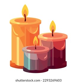 Candle flame igniting clay lantern for nighttime prayer isolated