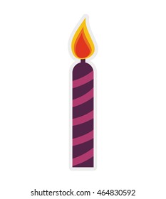 candle flame light pink icon. Isolated and flat illustration. Vector graphic