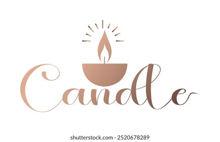 Vela chama logotipo projeto vetor ilustração modelo ideia