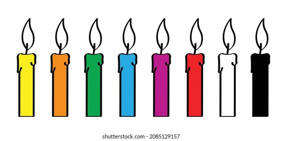 Candle flame on 11 december. first, second or fourth advent day. Advent, light fire lamp pictogram. Earth hour burning memorial candles, candlestick icon or symbol. Christmas xmas time.