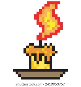 Candle flame in pixel art
