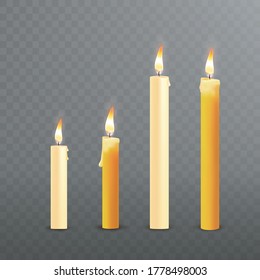 vela con ilustración vectorial realista de llama