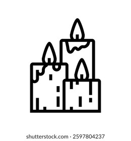 candle flame relaxation recovery wellness line icon vector. candle flame relaxation recovery wellness sign. isolated contour symbol black illustration