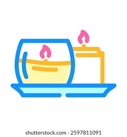 candle flame relaxation recovery wellness color icon vector. candle flame relaxation recovery wellness sign. isolated symbol illustration