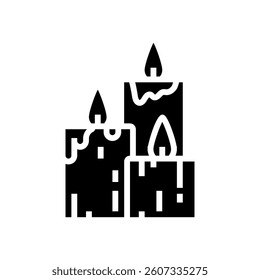 candle flame relaxation recovery wellness glyph icon vector. candle flame relaxation recovery wellness sign. isolated symbol illustration