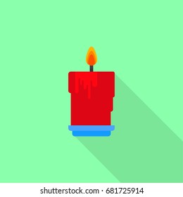 candle with flame vector icon
