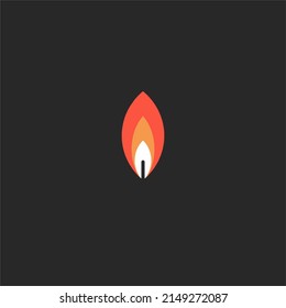 candle flame vector logo design, suitable use for icon, symbol or element design to describe light and shine