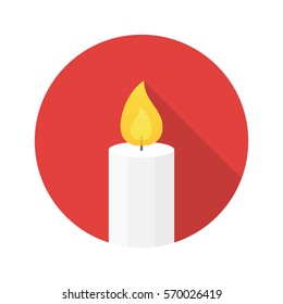 Candle Flat Design Icon Vector