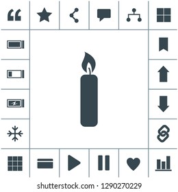 Candle flat design illustration. Simple vector icon.