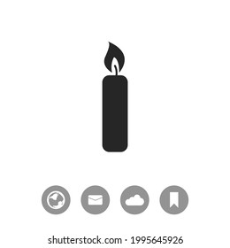 Candle flat design illustration. Simple vector icon.