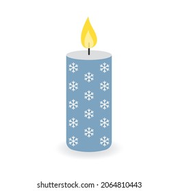 Candle, flat icon design. Vector illustration.
