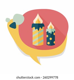 Candle flat icon with long shadow,eps10