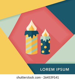 Candle flat icon with long shadow,eps10