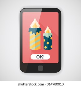 Candle flat icon with long shadow,eps10