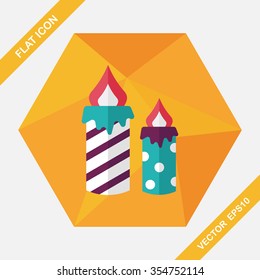 Candle flat icon with long shadow,eps10