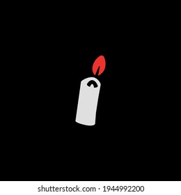 Candle flat icon. Simple style light symbol. Logo design element. T-shirt printing. eps10. Vector for sticker.