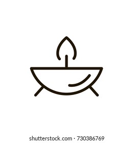 Candle flat icon. Single high quality outline symbol of spa for web design or mobile app. Thin line signs of beauty for design logo, visit card, etc. Outline logo of massage