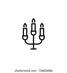 Candle flat icon. Single high quality outline symbol of happy birthday for web design or mobile app. Thin line signs of holiday for design logo, visit card, etc. Outline logo of celebration