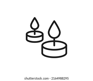 Candle flat icon. Thin line signs for design logo, visit card, etc. Single high-quality outline symbol for web design or mobile app. SPA outline pictogram.