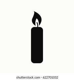 Candle flat icon. Vector.