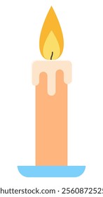 Candle Flat icon vector isolated on white background.