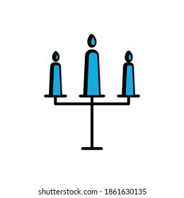 candle flat icon. winter symbol. simple design editable. design vector illustration