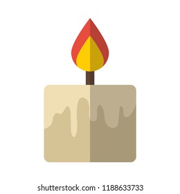 Candle flat icon. You can be used candle icon for several purposes like: websites, print templates, presentation templates, promotional materials, info-graphics, web and mobile phone apps.