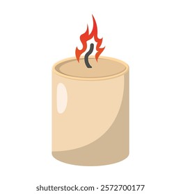 Candle Flat Illustration. Clean Icon Design Element on Isolated White Background