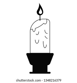Candle flat illustration on white