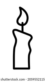 Icono de la línea plana de velas. velas de Navidad aisladas en el fondo blanco. Símbolo de esquema para concepto móvil y diseño web, tienda.