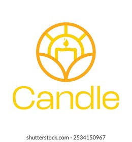 candle flat minimalist logo design