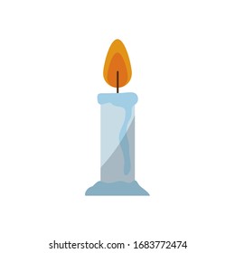 Candle flat style icon design, Fire flame candlelight light spirituality burn and decoration theme Vector illustration