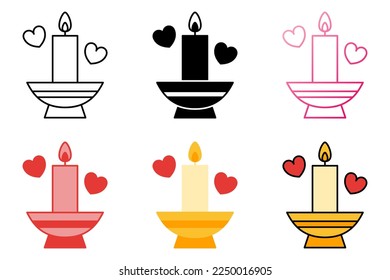 Candle in flat style isolated