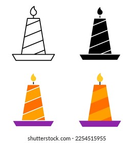 Candle in flat style isolated