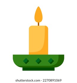 Candle in flat style isolated